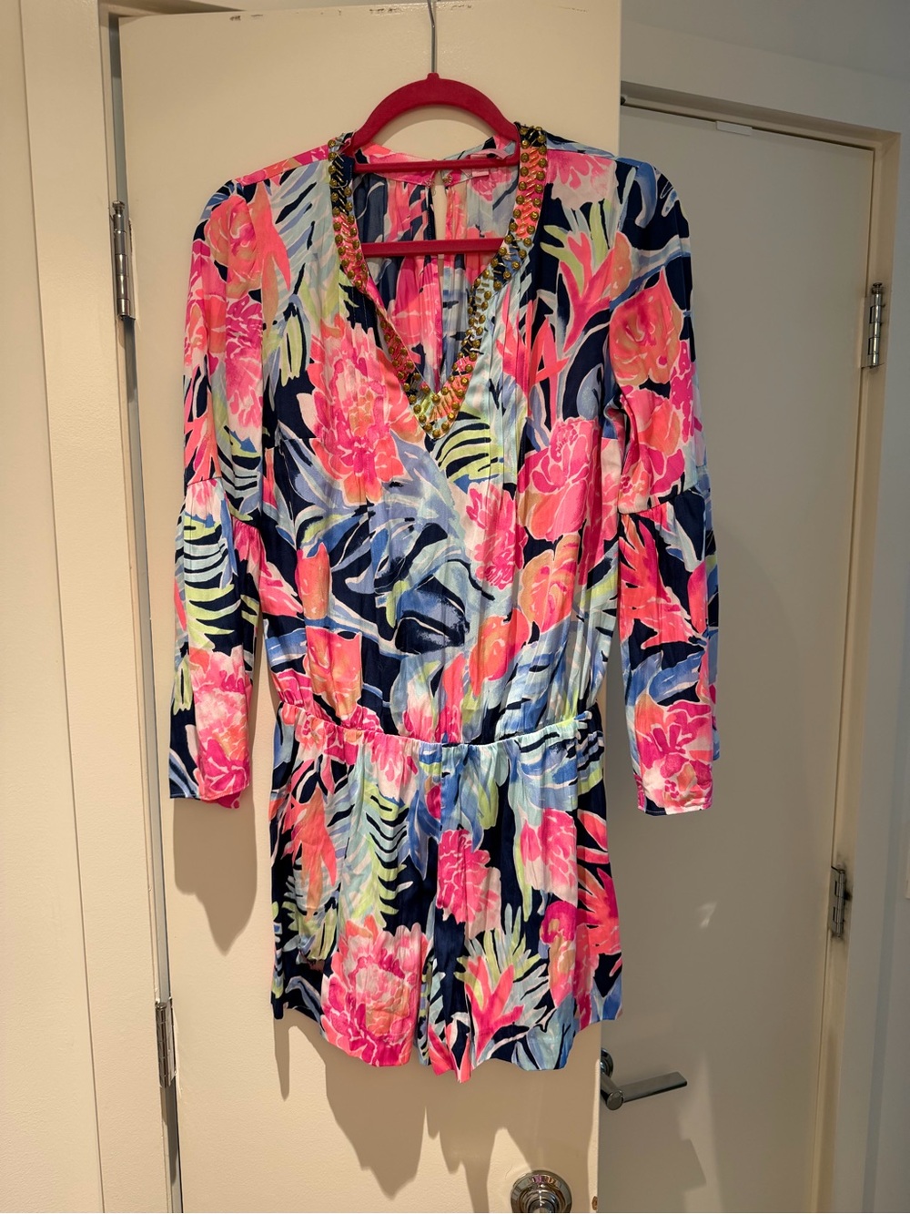 Lilly Pulitzer Ariele Romper in the High Tide Navy Tropicolada size SM